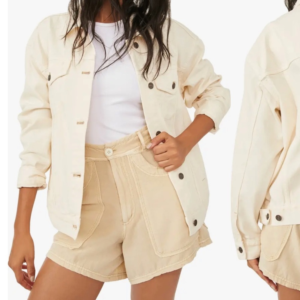 Free People Jolene trucker jacket cream